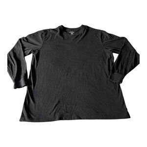 George Shirt Mens Large Black Long Sleeve Casual Lightweight‎ Pullover Crewneck